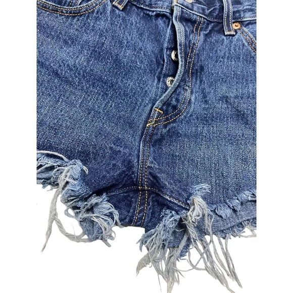 Levi's 501 Original High Rise Button Fly Cut Off Shorts-sz 29 - Picture 5 of 8